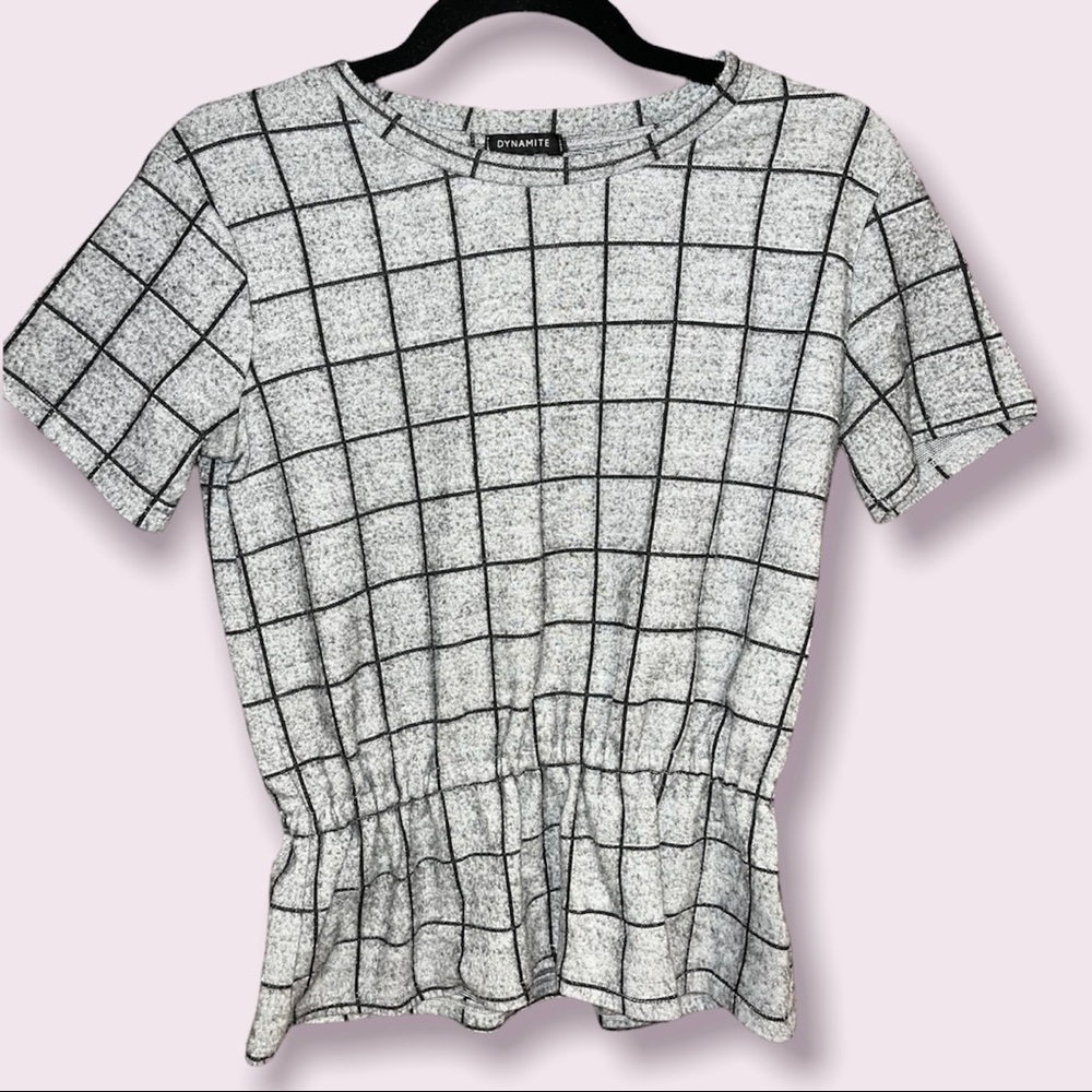 Dynamite Pattern Peplum Tee